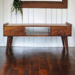 Artisan Furniture Solid Wood Elevated Chestnut Media Unit - thumbnail 1