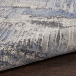 Blue Grey Abstract Modern Luxurious Rug For Dining Room Bedroom & Living Room-66 X 229Cm (Runner) - thumbnail 7