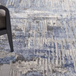 Blue Grey Abstract Modern Luxurious Rug For Dining Room Bedroom & Living Room-66 X 229Cm (Runner) - thumbnail 3