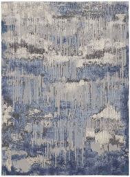 Blue Grey Abstract Modern Luxurious Rug For Dining Room Bedroom & Living Room-66 X 229Cm (Runner) - thumbnail 8