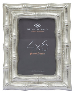 Orsina Hiba Silver Finish Bamboo Effect 4In X 6In Photo Frame - image 1