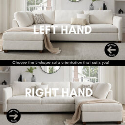 Home Detail Ben Right-Hand Facing Corner Sofa With Footstool, Cream Chenille - thumbnail 4