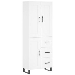 Berkfield Highboard White 69.5X34X180 Cm Engineered Wood - thumbnail 2