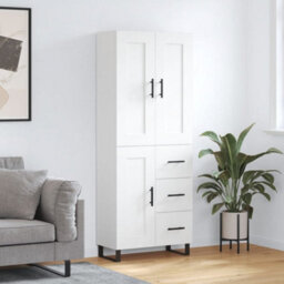 Berkfield Highboard White 69.5X34X180 Cm Engineered Wood - thumbnail 1