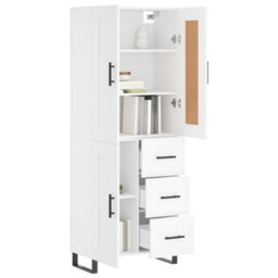 Berkfield Highboard White 69.5X34X180 Cm Engineered Wood - thumbnail 3