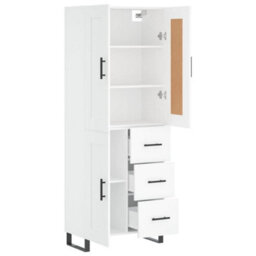 Berkfield Highboard White 69.5X34X180 Cm Engineered Wood - thumbnail 4