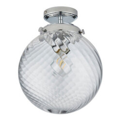 Anson Lighting Merida Bathroom Flush Light Finished In Chrome Plate And Clear Spiral Glass - thumbnail 2