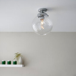 Anson Lighting Merida Bathroom Flush Light Finished In Chrome Plate And Clear Spiral Glass - thumbnail 5