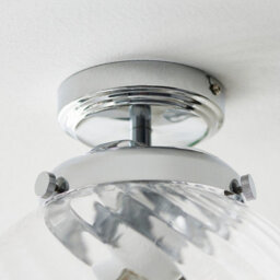 Anson Lighting Merida Bathroom Flush Light Finished In Chrome Plate And Clear Spiral Glass - thumbnail 4