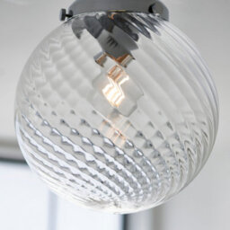 Anson Lighting Merida Bathroom Flush Light Finished In Chrome Plate And Clear Spiral Glass - thumbnail 7