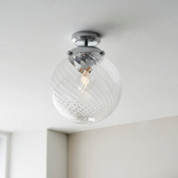 Anson Lighting Merida Bathroom Flush Light Finished In Chrome Plate And Clear Spiral Glass - thumbnail 6