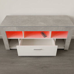 Kosy Koala Tv Cabinets, Led Unit Stand Matt Body High Gloss Door With Rgb Led Lights Storage Stone Grey Effect - thumbnail 4