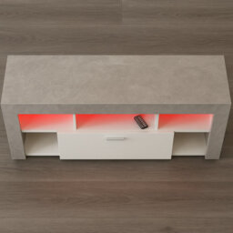 Kosy Koala Tv Cabinets, Led Unit Stand Matt Body High Gloss Door With Rgb Led Lights Storage Stone Grey Effect - thumbnail 5