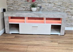 Kosy Koala Tv Cabinets, Led Unit Stand Matt Body High Gloss Door With Rgb Led Lights Storage Stone Grey Effect - thumbnail 8