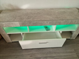Kosy Koala Tv Cabinets, Led Unit Stand Matt Body High Gloss Door With Rgb Led Lights Storage Stone Grey Effect - thumbnail 9
