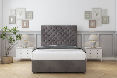 "Comfort Winslow Slate Naples Divan Bed Set 2 Drawers Same Side - 26"" Strutted 5' King" - image 1