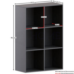 Lassic Vida Designs Durham Black 2X3 Cube Storage Unit Bookcase Storage Organiser - thumbnail 2