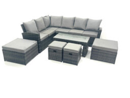 Fimous 10 Seat Rattan Garden Furniture Corner Sofa Set Outdoor Patio Sofa Table Set With 2 Small Footstools 2 Big Footstools - thumbnail 1