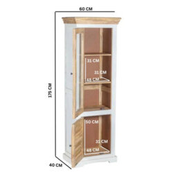 Wyld Haus Alington Solid Mango Wood Bookcase Display Cabinet With Shelves And Door - thumbnail 5
