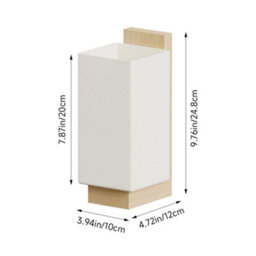 Living And Home Wooden Simple Wall Light With Rectangular Glass Shade, Indoor Wall Lights For Bedrooms Living Rooms And Hallways - thumbnail 8