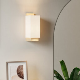 Living And Home Wooden Simple Wall Light With Rectangular Glass Shade, Indoor Wall Lights For Bedrooms Living Rooms And Hallways - thumbnail 3