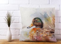 Warren Reed Designer Mallard Watercolour Cushions 45Cm X 45Cm - thumbnail 2