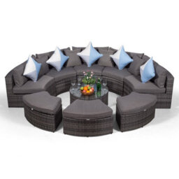 Giardino Monaco Luxury Large Rattan Garden Sofa Set - Grey - thumbnail 3