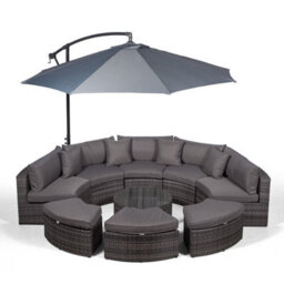 Giardino Monaco Luxury Large Rattan Garden Sofa Set - Grey - thumbnail 7