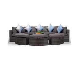 Giardino Monaco Luxury Large Rattan Garden Sofa Set - Grey - thumbnail 4