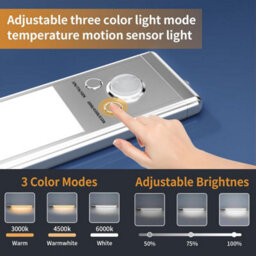 2 Pack Magnetic Led Under Cabinet Lights - 76 Leds, Motion Sensor, 1500Mah Usb Rechargeable, Dimmable For Kitchen/closet/stairs - thumbnail 3