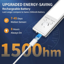 2 Pack Magnetic Led Under Cabinet Lights - 76 Leds, Motion Sensor, 1500Mah Usb Rechargeable, Dimmable For Kitchen/closet/stairs - thumbnail 4