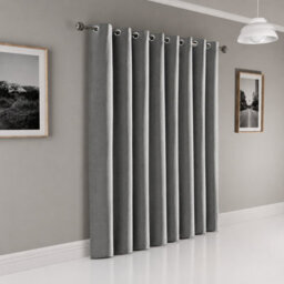 Moonlight Bedding Linen 100%blackout Eyelet Curtain Single Panel Thermal Insulated For Summer Door Curtain (Charcoal,66''x84'')
