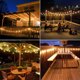 Lepro Solar Festoon Lights Outdoor, 25Ft 25 Small G40 Led Bulb String Lights, 4 Modes, Usb Rechargeable, Waterproof, Dusk To Dawn - thumbnail 7
