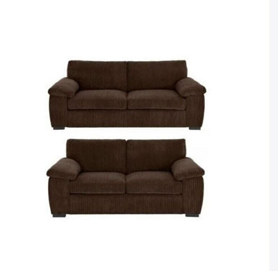 BlissFurniture Ltd Jumbo Cord 3+2 Seater Sofa With Soft Jumbo Fabric In Brown Colour