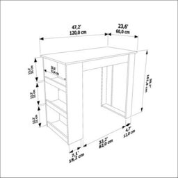 Decorotika Mado Kitchen Island Walnut White - thumbnail 4