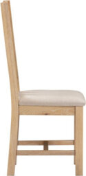 Seconique Windsor Pair Of Dining Chairs Real Solid Oak With Oat Fabric Seats Box Of 2 - thumbnail 5