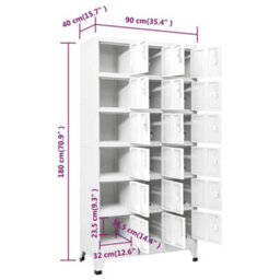 Vidaxl Locker Cabinet With 18 Compartments Metal 90X40X180 Cm - thumbnail 8