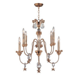 Luminosa Lighting Elstead Mignon 8 Light Chandelier Gold And Silver Finish, E14 - thumbnail 1