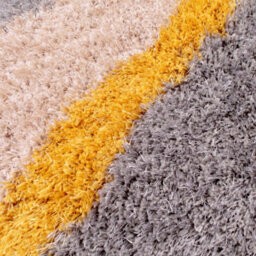 Boston Lightning Ochre Striped Shaggy Rug By Ultimate Rug -160Cm X 225Cm - thumbnail 2
