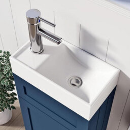 Belofay 400mm Bathroom Vanity Units With Basin With White Ceramic Bathroom Sink Soft Close Hinges & 1 Tap Hole (Crawley Blue) - thumbnail 6