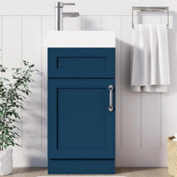 Belofay 400mm Bathroom Vanity Units With Basin With White Ceramic Bathroom Sink Soft Close Hinges & 1 Tap Hole (Crawley Blue) - thumbnail 7
