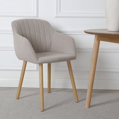 Luciano Upholstered Armchair In Premium Textured Linen Beige - image 1