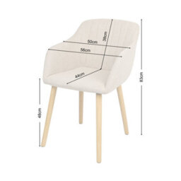 Luciano Upholstered Armchair In Premium Textured Linen Beige - thumbnail 9