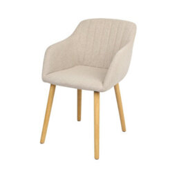 Luciano Upholstered Armchair In Premium Textured Linen Beige - thumbnail 4