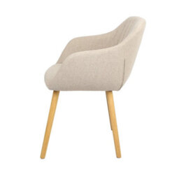 Luciano Upholstered Armchair In Premium Textured Linen Beige - thumbnail 5