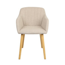Luciano Upholstered Armchair In Premium Textured Linen Beige - thumbnail 3