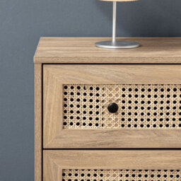 Chest Of Drawers, 4 Drawer Unit Storage Organiser With Rattan Element - thumbnail 6