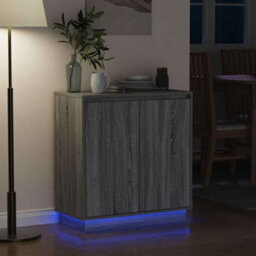 Berkfield Modern Sideboard With Led In Grey Sonoma - 71 X 34.5 X 75 Cm, Made Of Engineered Wood - thumbnail 6