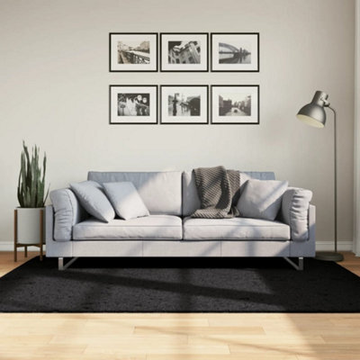Berkfield Rug Oviedo Short Pile Black 140X200 Cm - image 1