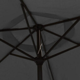 Berkfield Elegant Outdoor Parasol With Led Lights And Steel Pole 300Cm Anthracite - thumbnail 6